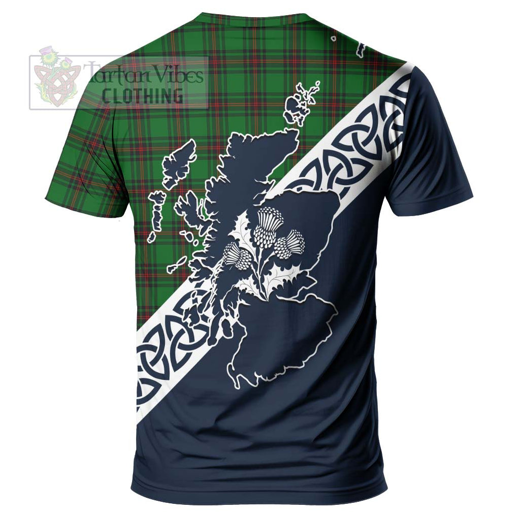 Beveridge Tartan T-Shirt Featuring Thistle and Scotland Map - Tartanvibesclothing Store