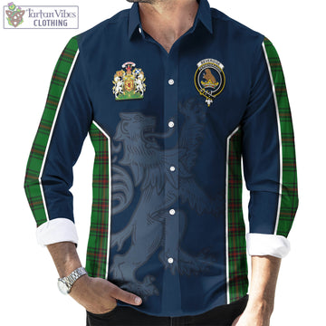 Beveridge Tartan Long Sleeve Button Up Shirt with Family Crest and Lion Rampant Vibes Sport Style - Tartan Vibes Clothing