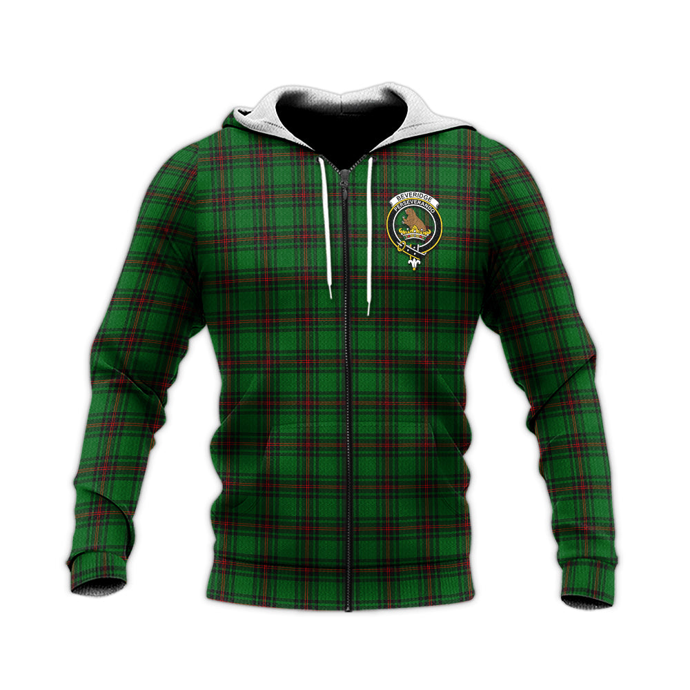 Beveridge Tartan Knitted Hoodie with Family Crest Unisex Knitted Zip Hoodie - Tartan Vibes Clothing