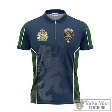 Beveridge Tartan Zipper Polo Shirt with Family Crest and Lion Rampant Vibes Sport Style - Tartan Vibes Clothing