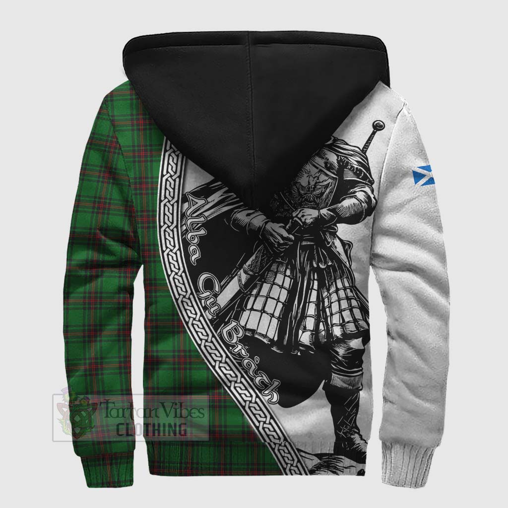 Beveridge Tartan Clan Crest Sherpa Hoodie with Highlander Warrior Celtic Style - Tartan Vibes Clothing