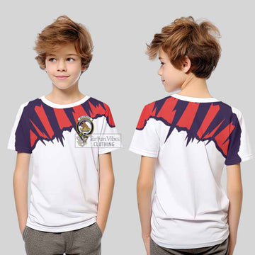 Beveridge Clan Crest Kid T-Shirt with Retro Sport Style - 2D-tartanvibesclothing