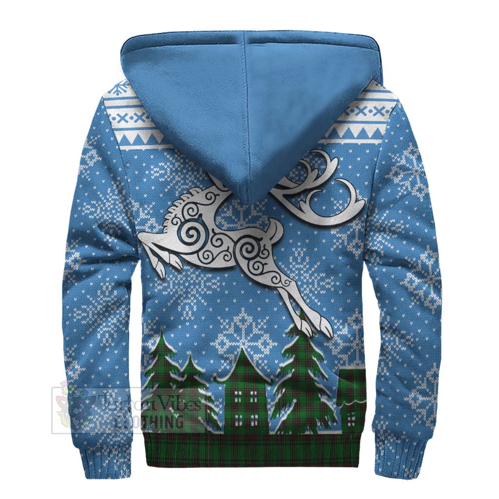 Beveridge Clan Christmas Sherpa Hoodie Celtic Reindeer Style - Tartan Vibes Clothing