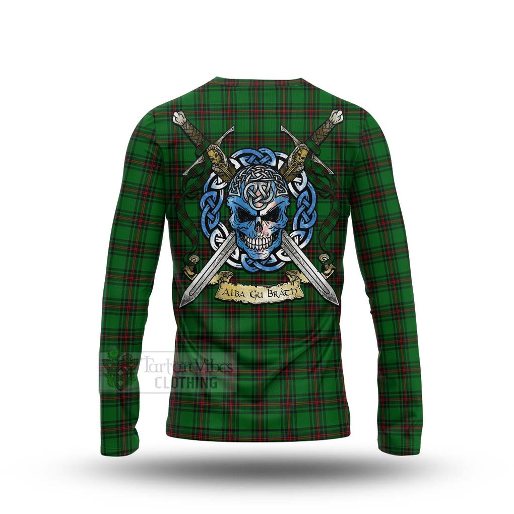 Beveridge Tartan Long Sleeve T-Shirt with Family Crest Celtic Skull Style - Tartan Vibes Clothing