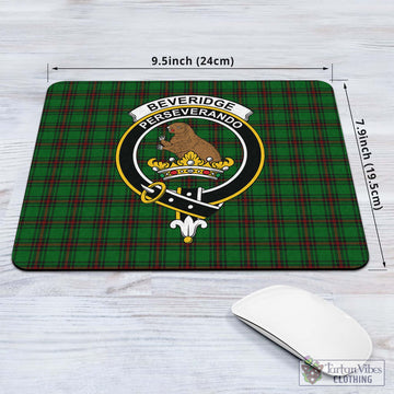 Beveridge Tartan Mouse Pad with Family Crest