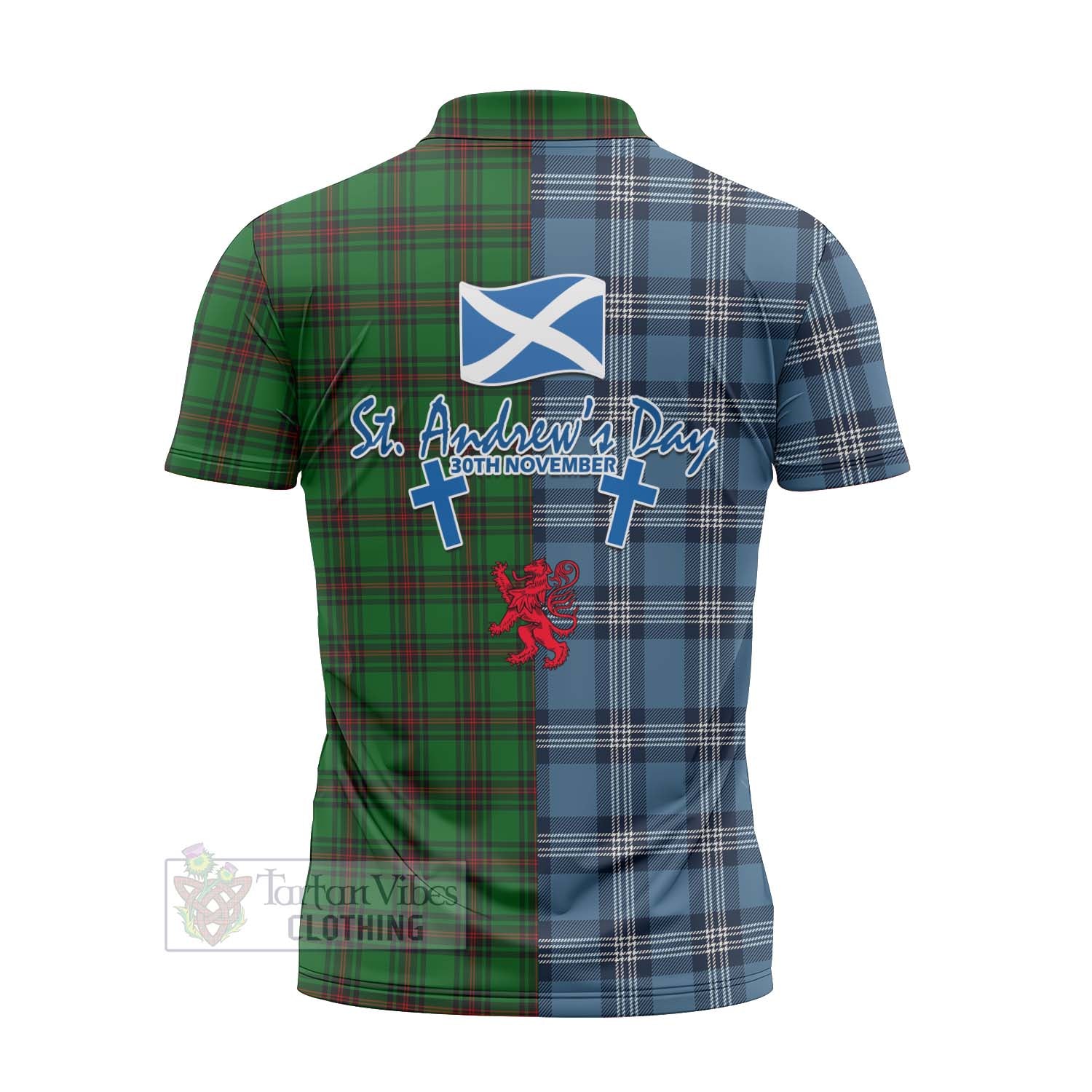 Beveridge Tartan Zipper Polo Shirt Happy St. Andrew's Day Half Tartan Style - Tartan Vibes Clothing