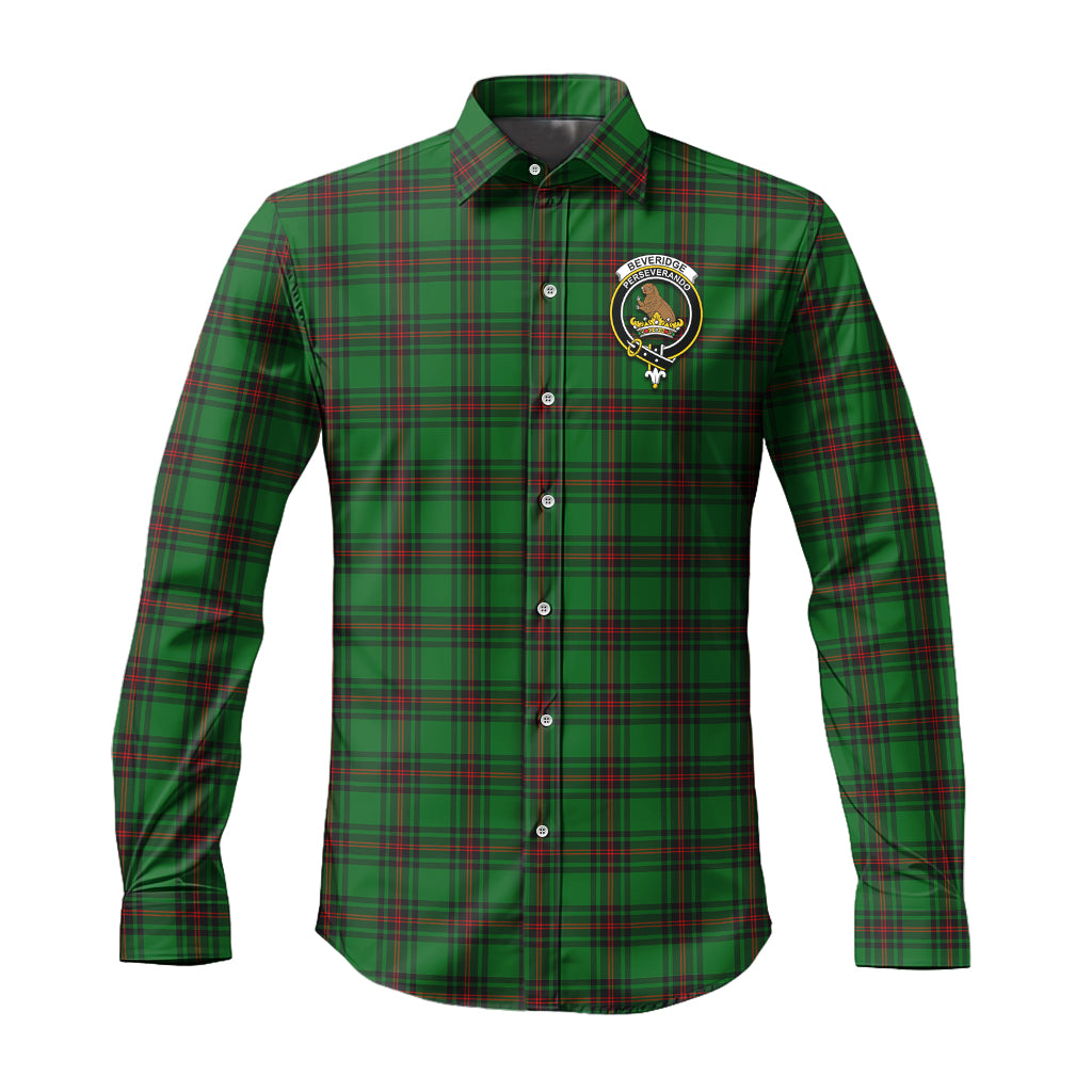 Beveridge Tartan Long Sleeve Button Up Shirt with Family Crest Men's Shirt - Tartan Vibes Clothing