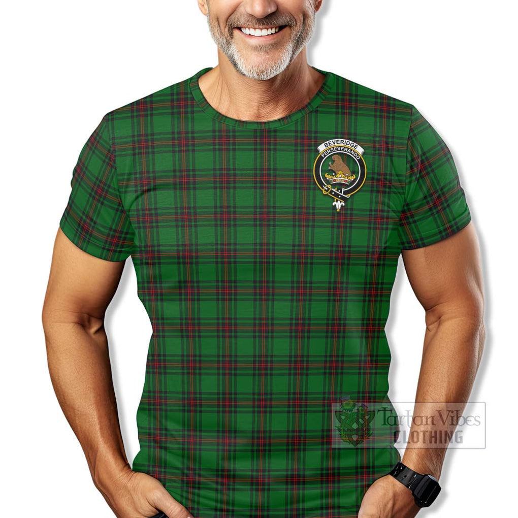 Beveridge Tartan T-Shirt with Family Crest Celtic Skull Style - Tartan Vibes Clothing