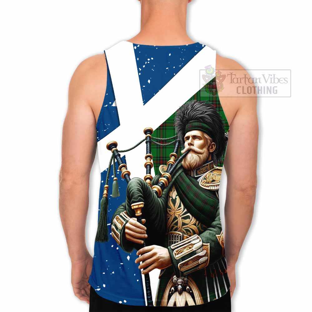 Beveridge Tartan Men's Tank Top with Family Crest Scottish Bagpiper Vibes - Tartan Vibes Clothing