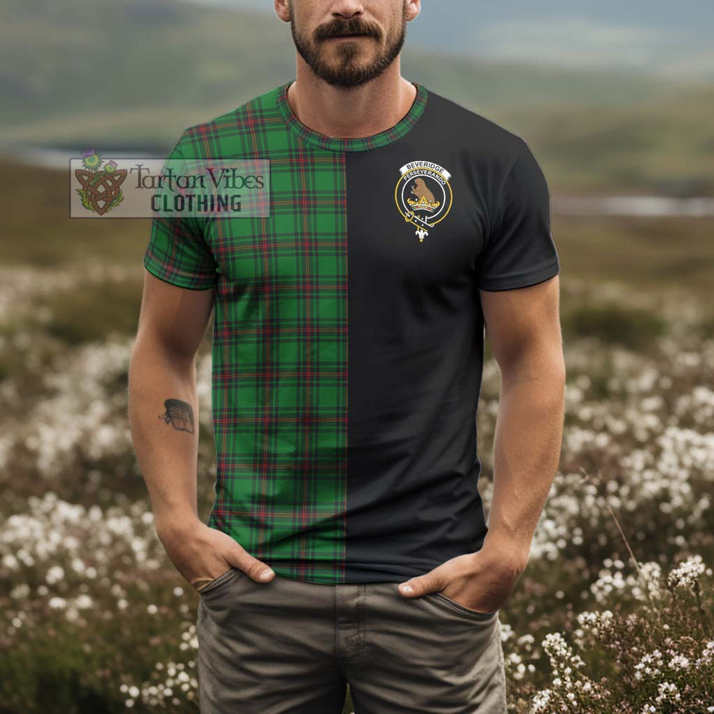 Beveridge Tartan T-Shirt with Family Crest and Half Of Me Style - Tartan Vibes Clothing