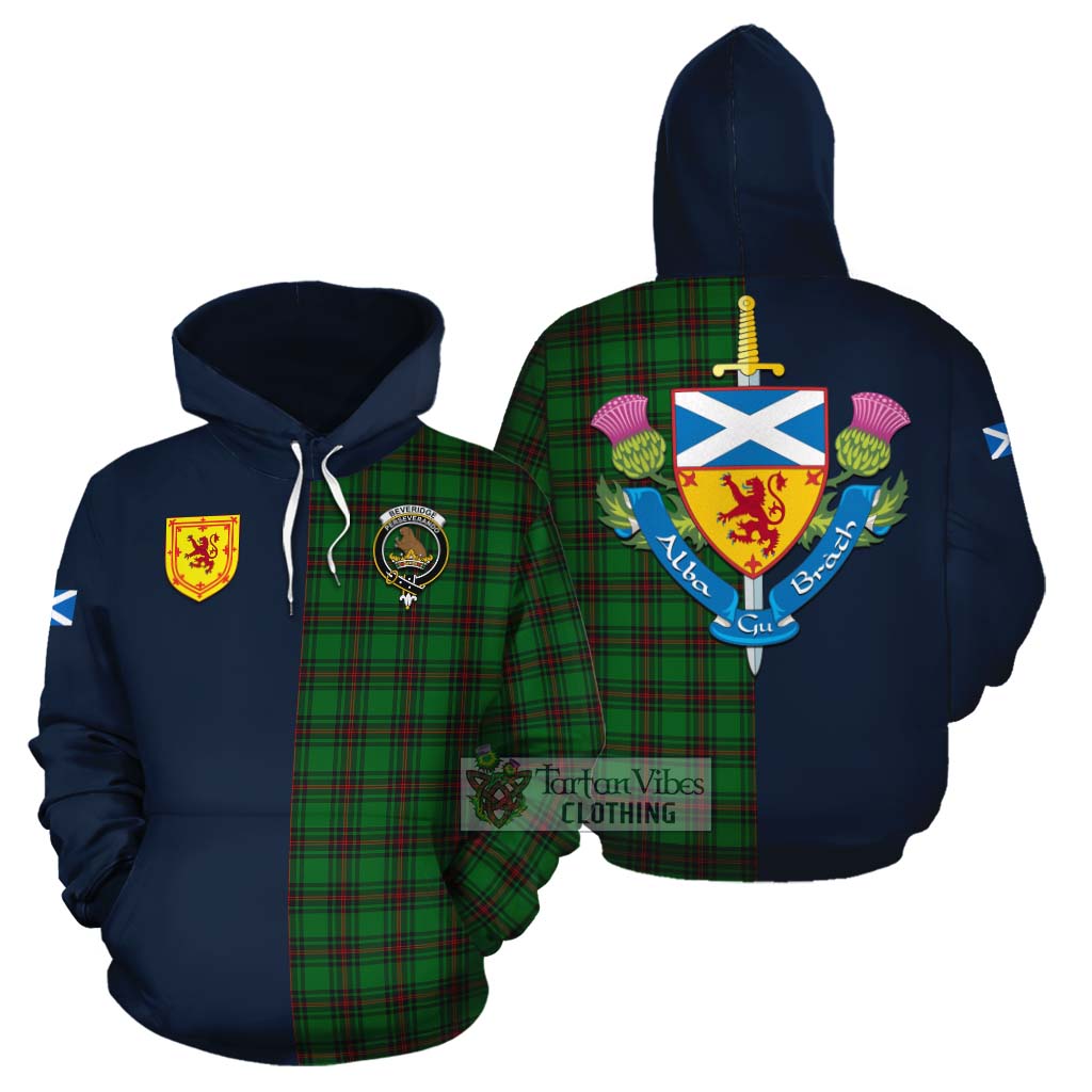 Beveridge Tartan Cotton Hoodie Alba with Scottish Lion Royal Arm Half Style Zip Hoodie - Tartan Vibes Clothing