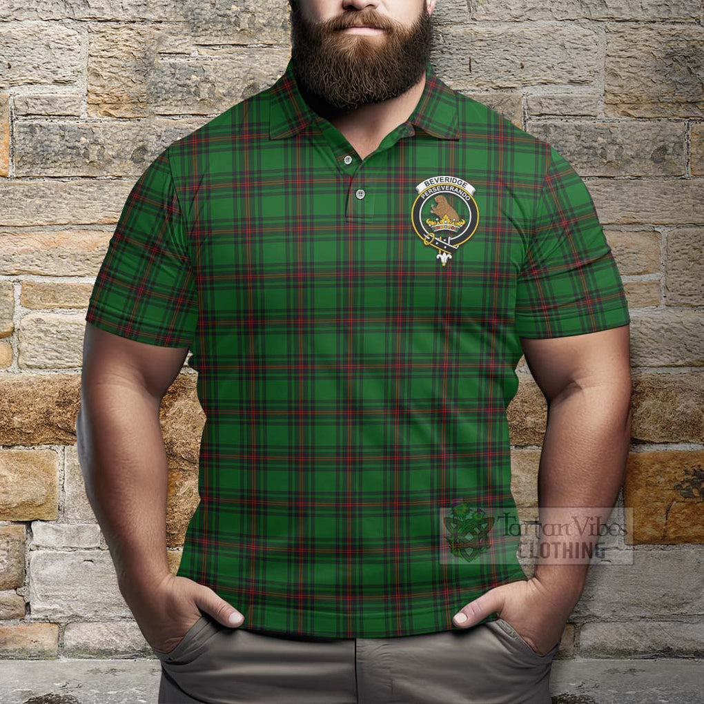 Beveridge Tartan Polo Shirt with Family Crest Celtic Skull Style - Tartan Vibes Clothing