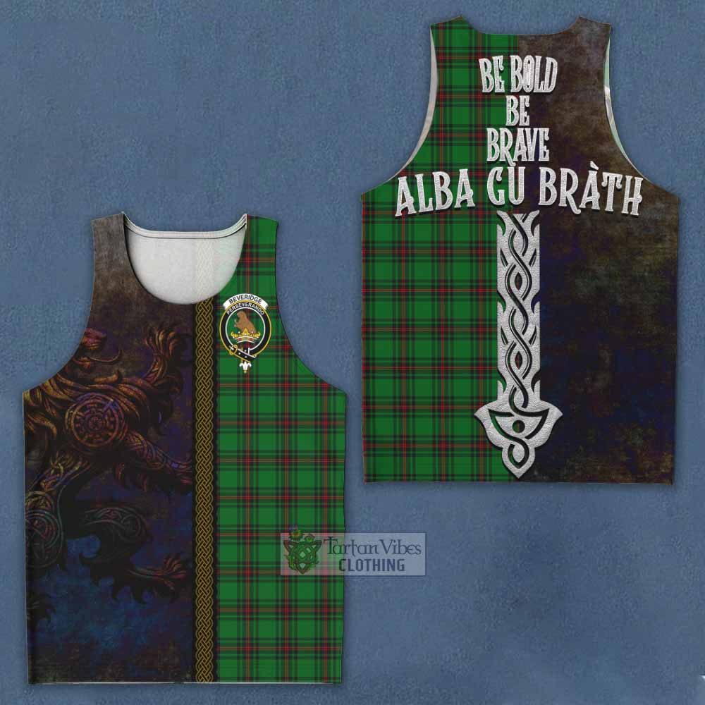 Beveridge Tartan Family Crest Men's Tank Top Alba Gu Brath Be Brave Lion Ancient Style - Tartan Vibes Clothing