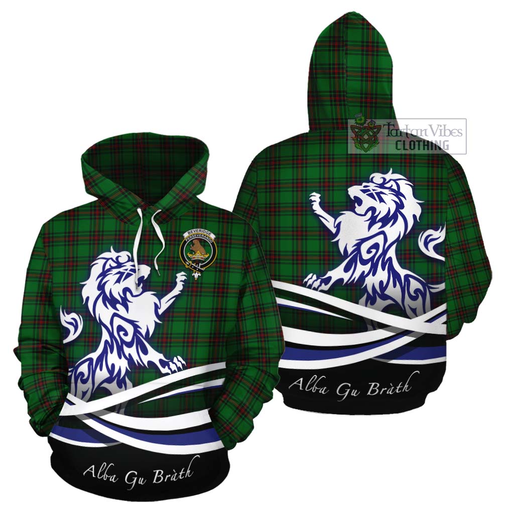 Beveridge Tartan Cotton Hoodie with Alba Gu Brath Regal Lion Emblem Zip Hoodie - Tartan Vibes Clothing