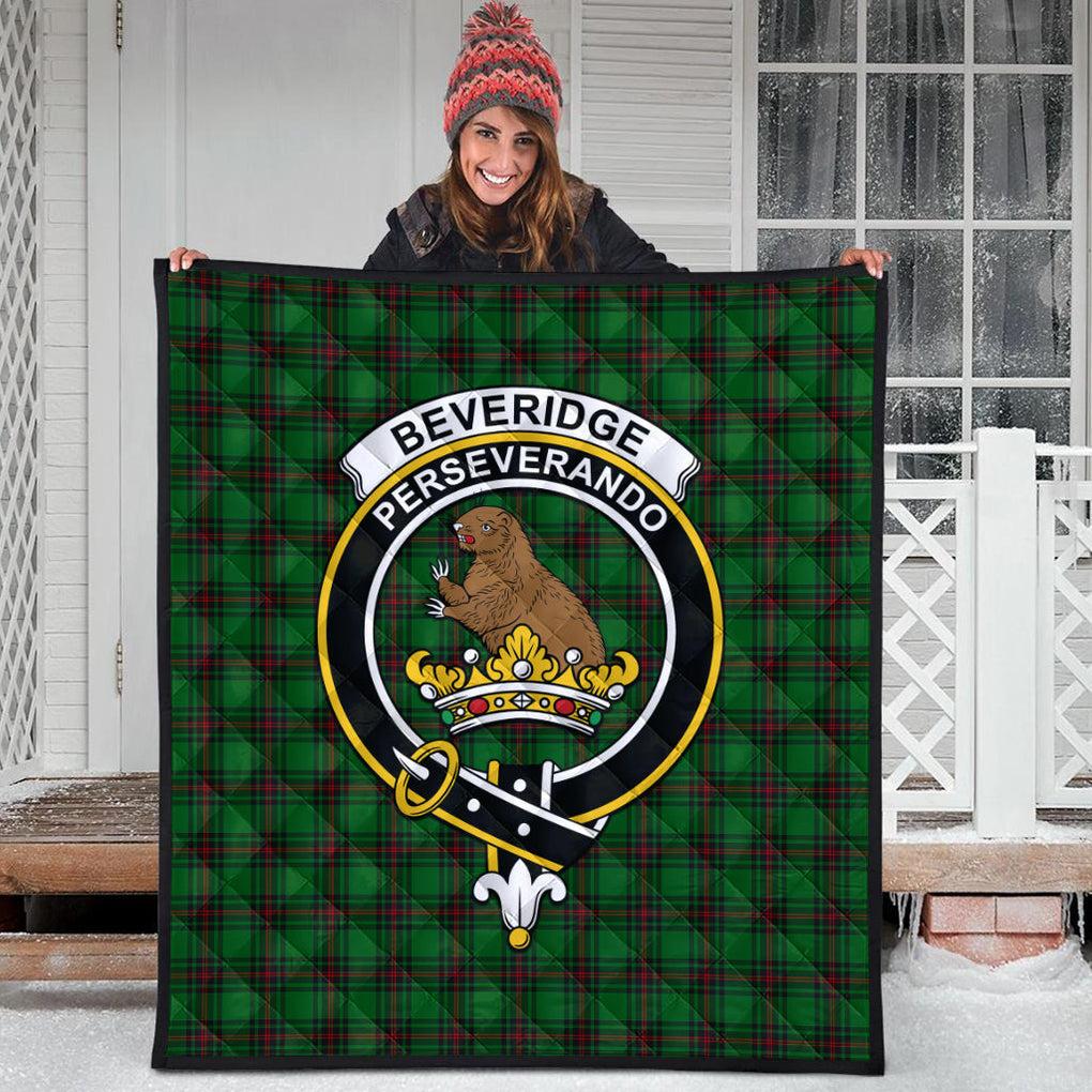 Beveridge Tartan Quilt with Family Crest - Tartanvibesclothing