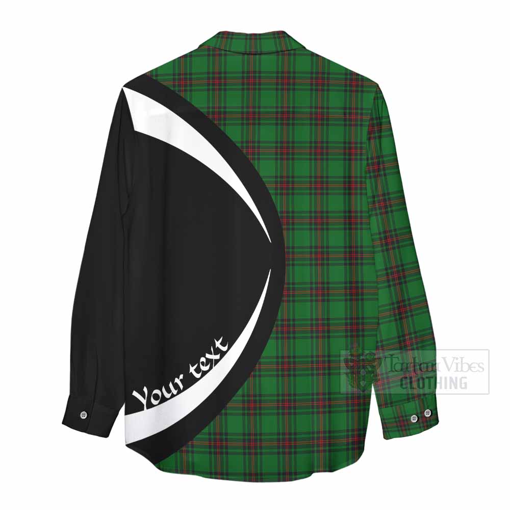 Beveridge Tartan Women's Casual Shirt with Family Crest Circle Style - Tartan Vibes Clothing