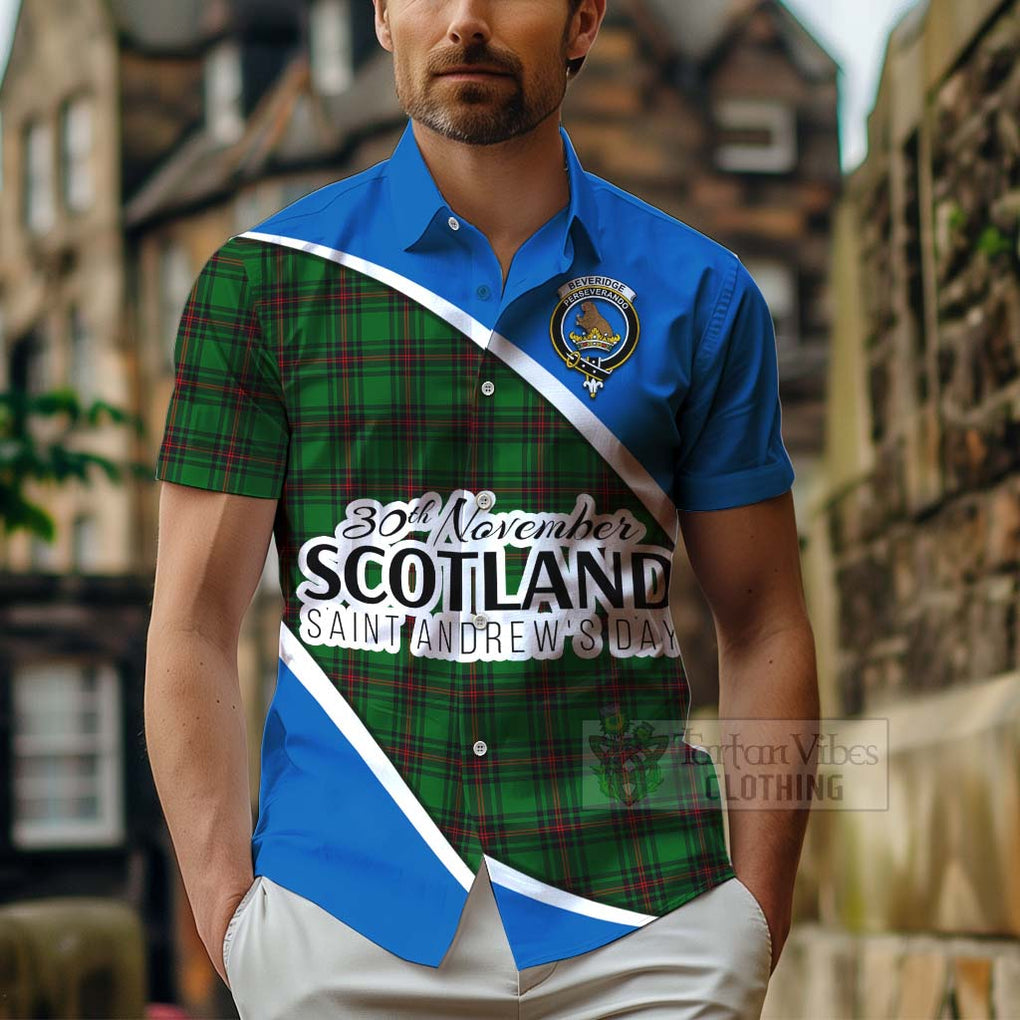 Beveridge Family Crest Tartan Hawaiian Shirt Celebrate Saint Andrew's Day in Style - Tartan Vibes Clothing