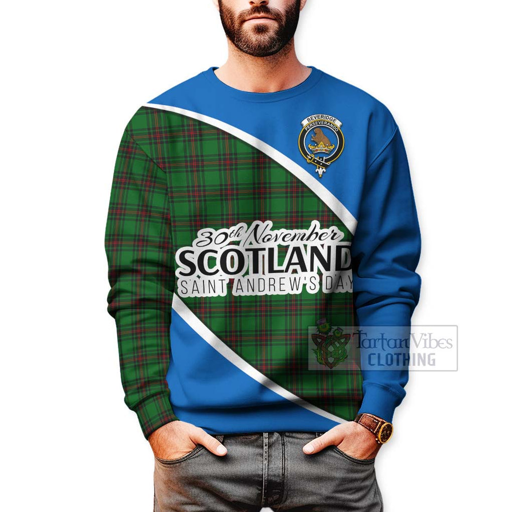 Beveridge Family Crest Tartan Sweatshirt Celebrate Saint Andrew's Day in Style - Tartan Vibes Clothing