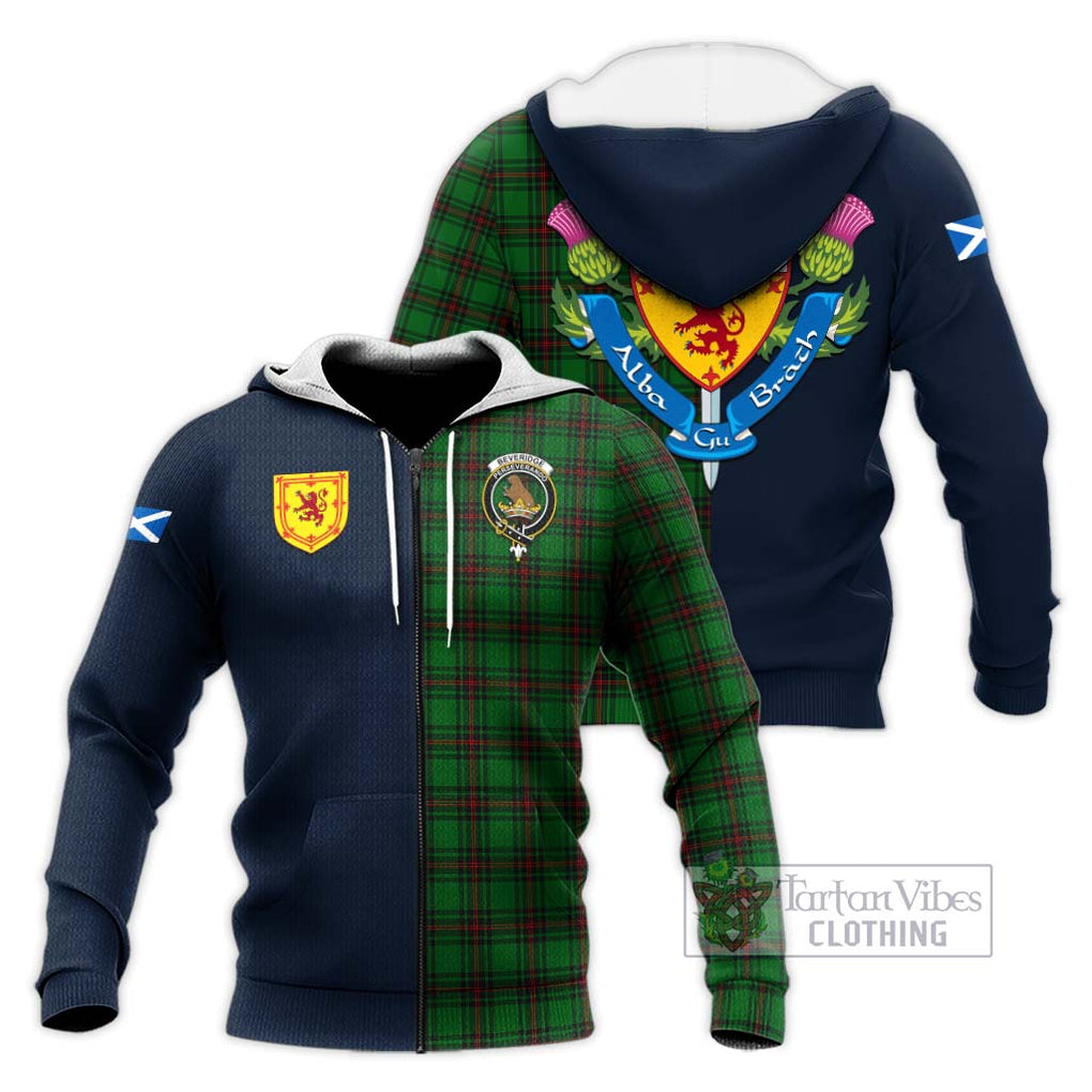 Beveridge Tartan Knitted Hoodie Alba with Scottish Lion Royal Arm Half Style Unisex Knitted Zip Hoodie - Tartan Vibes Clothing