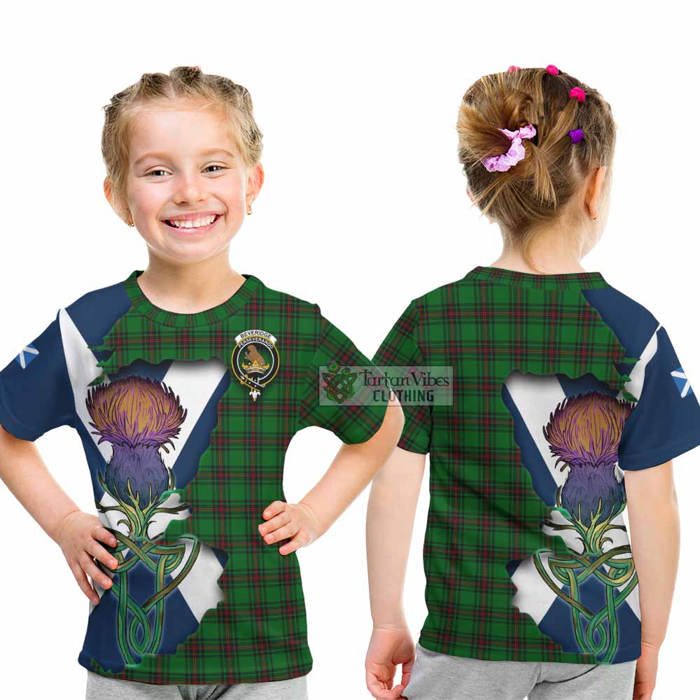 Tartan Vibes Clothing Beveridge Tartan Family Crest Kid T-Shirt Scottish Thistle Celtic Inspired