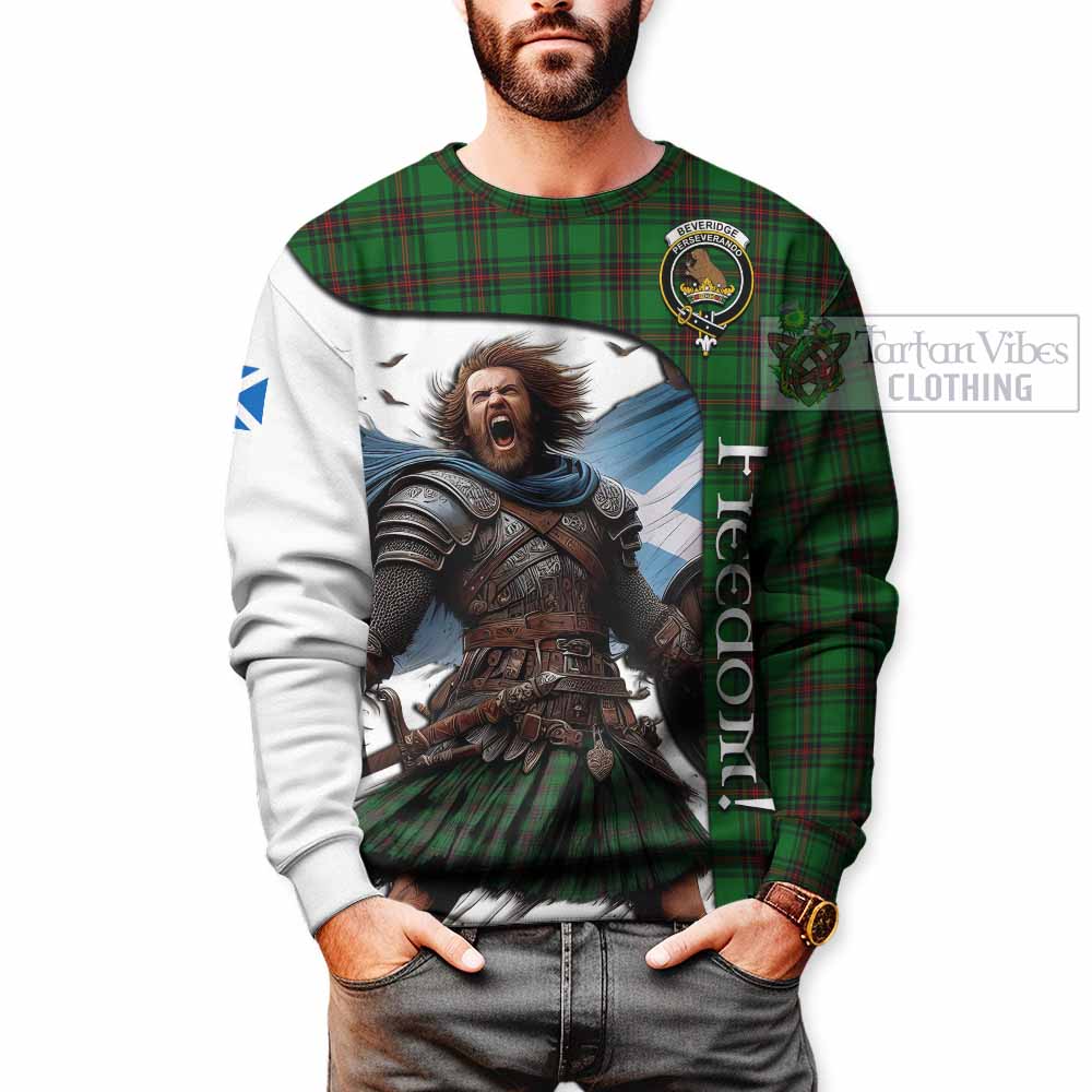 Beveridge Crest Tartan Sweatshirt Inspired by the Freedom of Scottish Warrior - Tartan Vibes Clothing