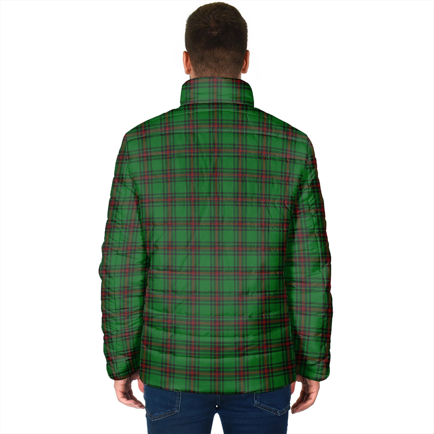 Beveridge Tartan Padded Jacket with Family Crest - Tartanvibesclothing