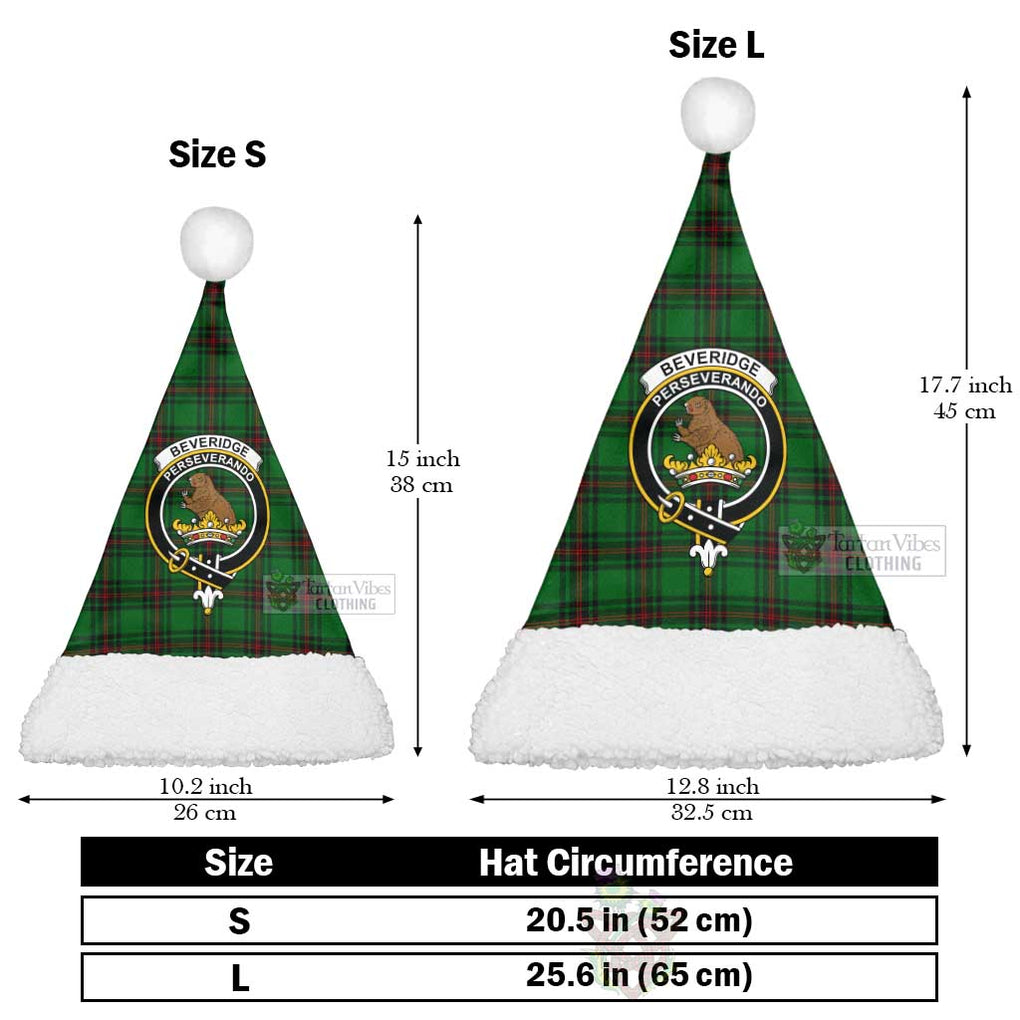 Beveridge Tartan Christmas Santa Hats with Family Crest Christmas Hat L 25.6in (65cm) - Tartan Vibes Clothing