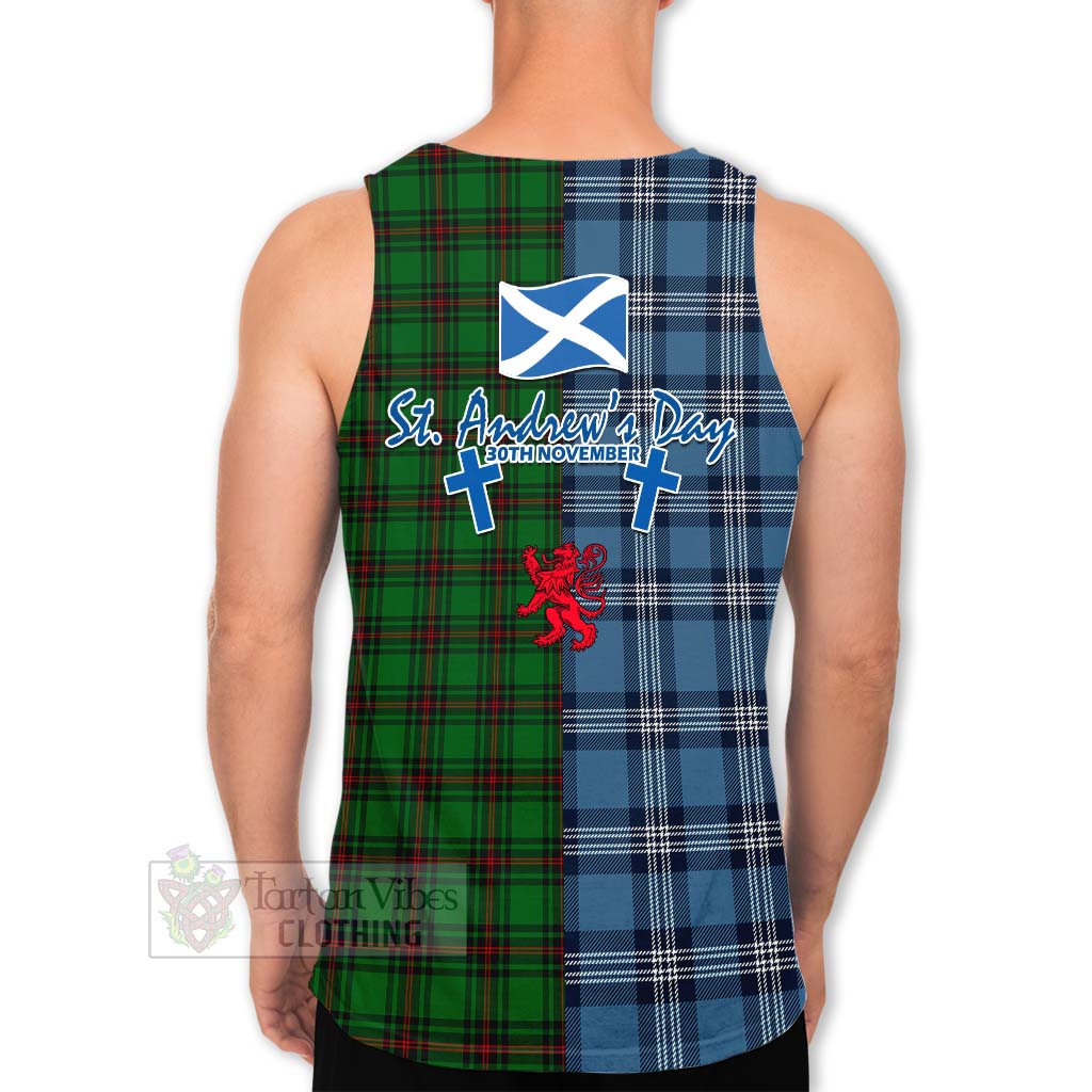 Beveridge Tartan Men's Tank Top Happy St. Andrew's Day Half Tartan Style - Tartan Vibes Clothing