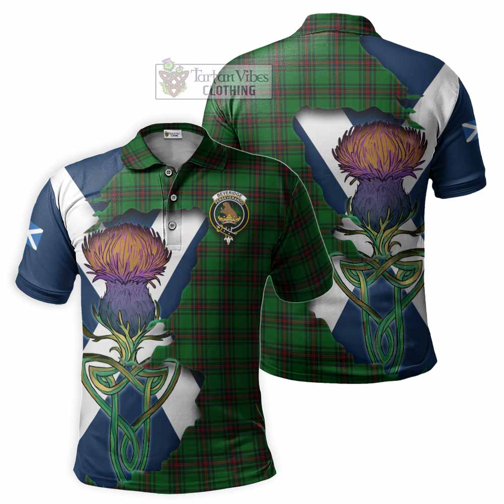 Tartan Vibes Clothing Beveridge Tartan Family Crest Polo Shirt Scottish Thistle Celtic Inspired