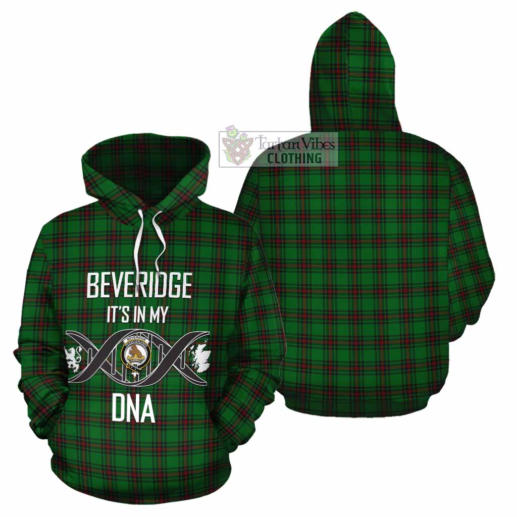 Beveridge Tartan Cotton Hoodie with Family Crest DNA In Me Style Zip Hoodie - Tartan Vibes Clothing