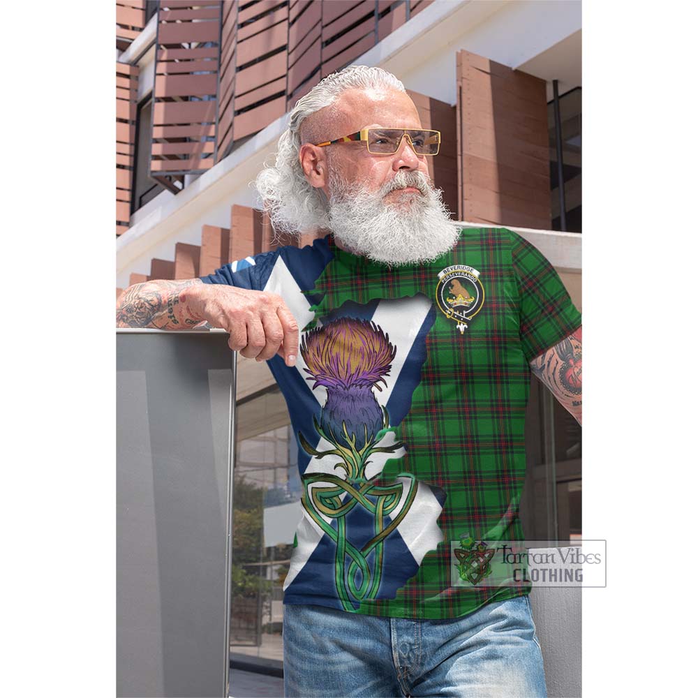 Tartan Vibes Clothing Beveridge Tartan Family Crest Cotton T-shirt Scottish Thistle Celtic Inspired