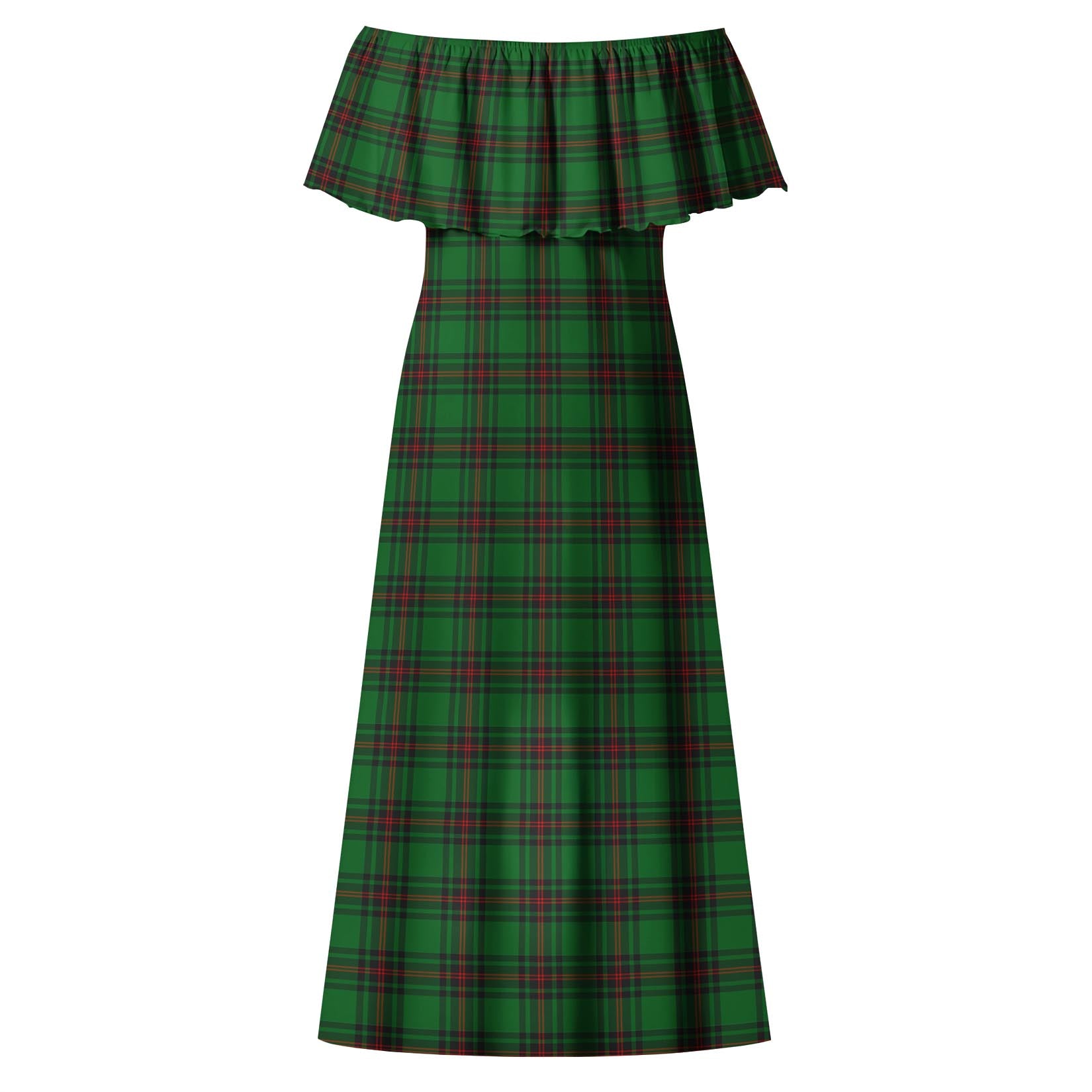 Beveridge Tartan Off Shoulder Long Dress - Tartan Vibes Clothing