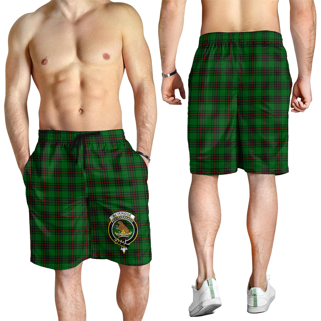 Beveridge Tartan Mens Shorts with Family Crest - Tartan Vibes Clothing