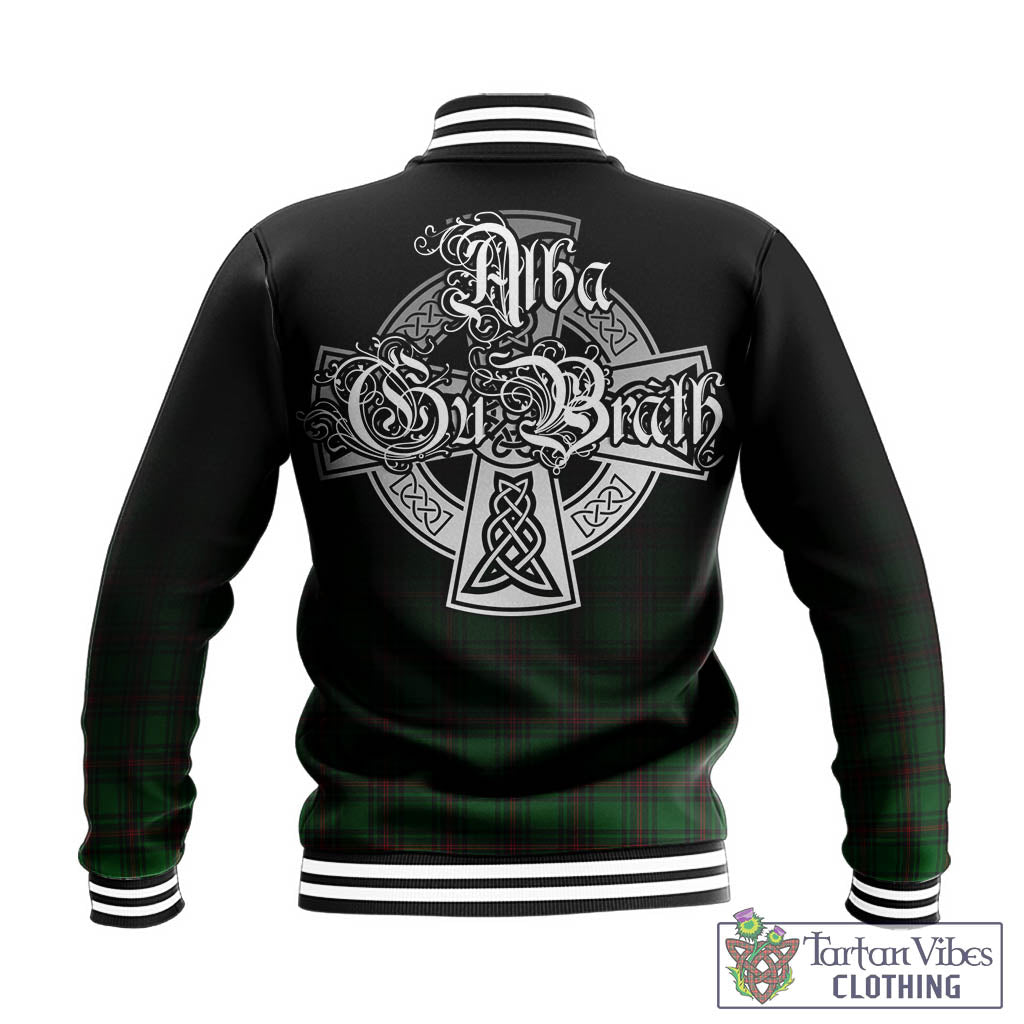 Tartan Vibes Clothing Beveridge Tartan Baseball Jacket Featuring Alba Gu Brath Family Crest Celtic Inspired