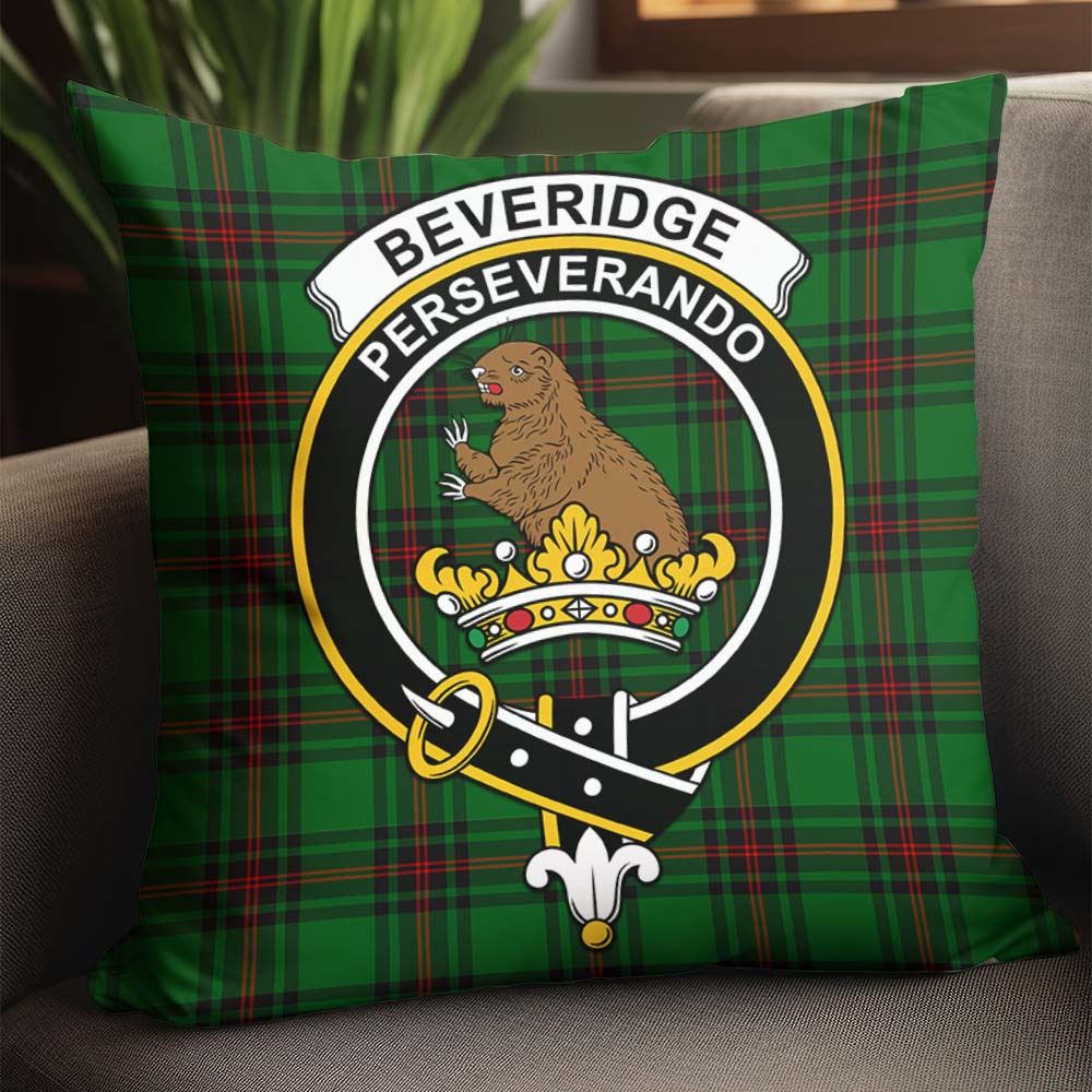 Beveridge Tartan Pillow Cover with Family Crest - Tartan Vibes Clothing