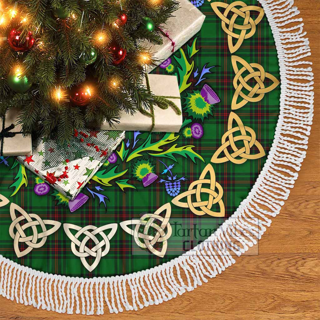 Beveridge Tartan Christmas Tree Skirt with Thistle Celtic Knot Style - Tartan Vibes Clothing