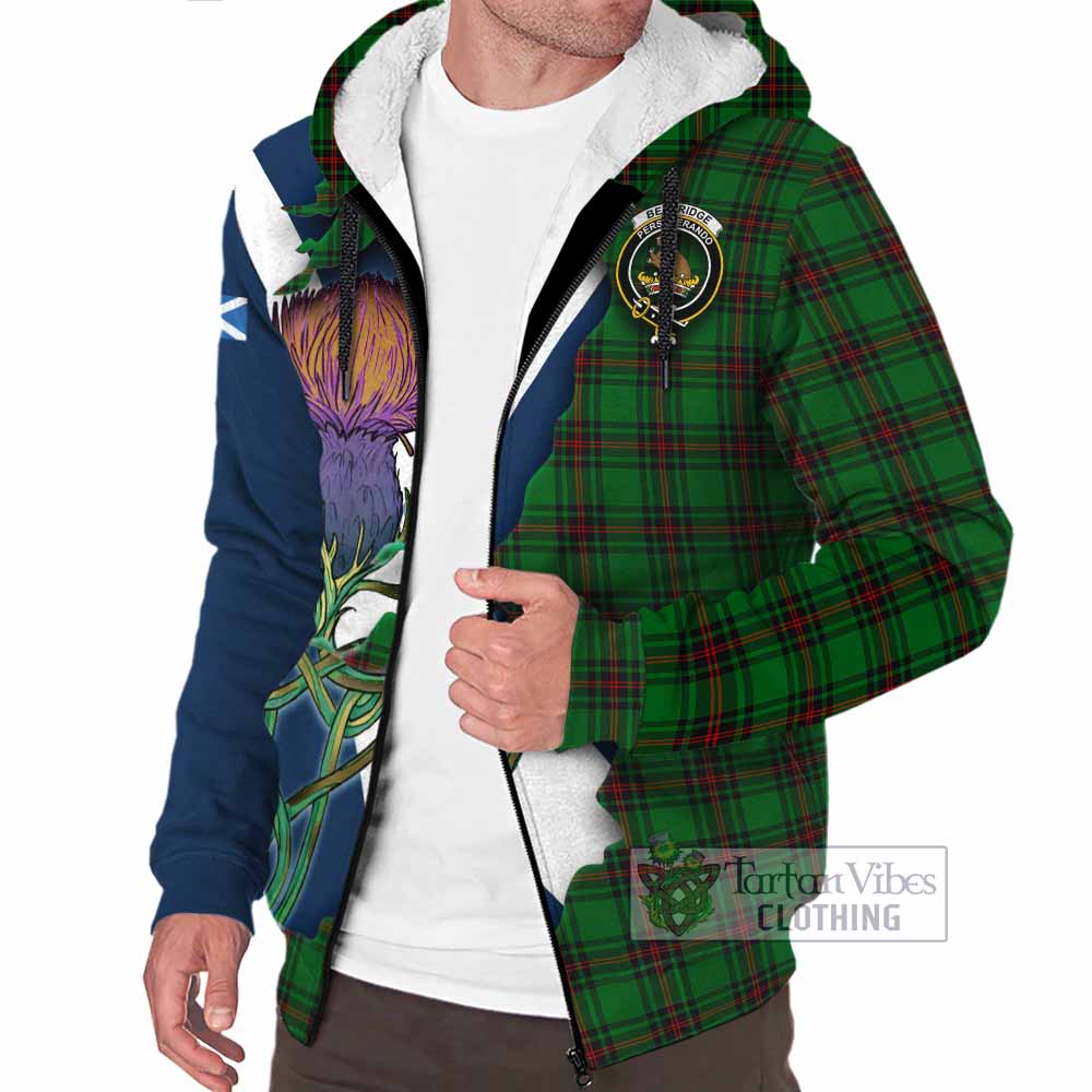 Tartan Vibes Clothing Beveridge Tartan Family Crest Sherpa Hoodie Scottish Thistle Celtic Inspired