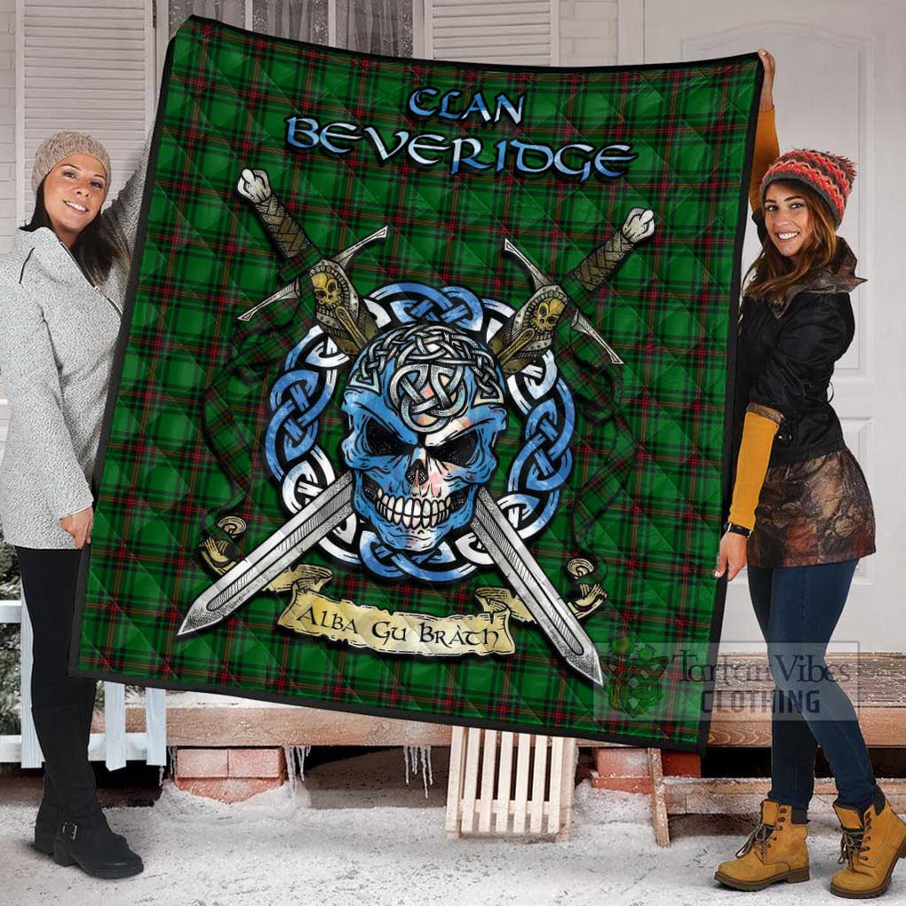 Beveridge Tartan Quilt with Celtic Skull Alba Gu Brath Style - Tartan Vibes Clothing