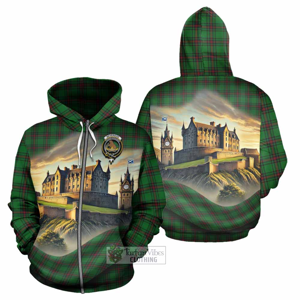 Beveridge Tartan Family Crest Hoodie with Scottish Ancient Castle Style Zip Hoodie - Tartan Vibes Clothing