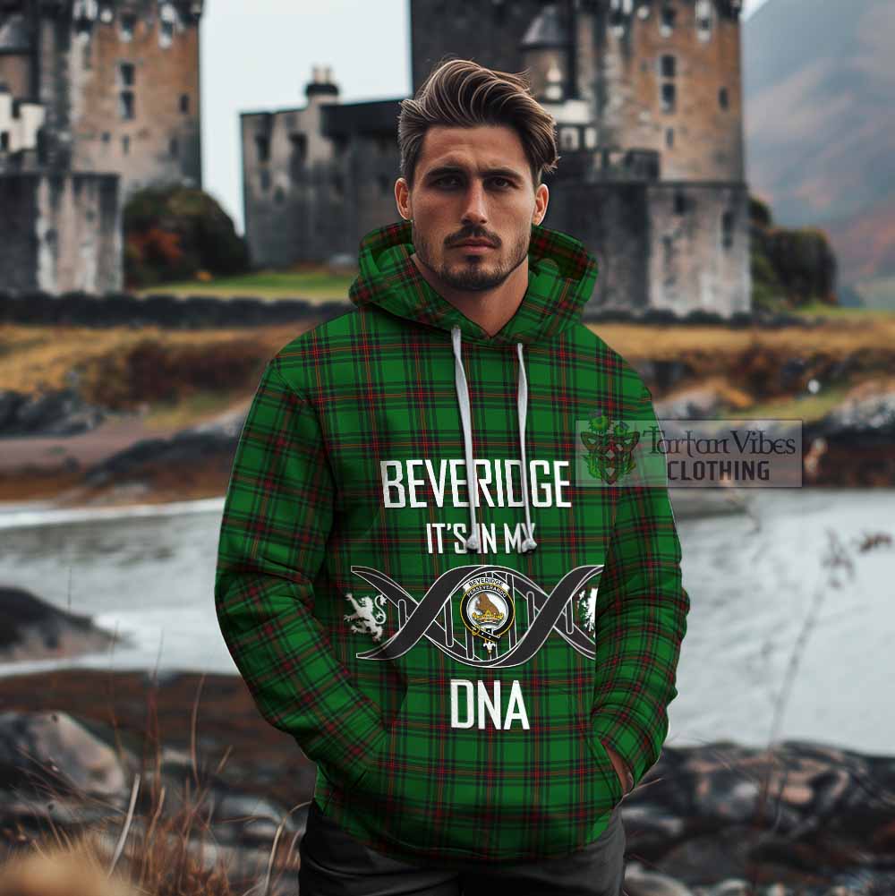 Beveridge Tartan Cotton Hoodie with Family Crest DNA In Me Style - Tartan Vibes Clothing