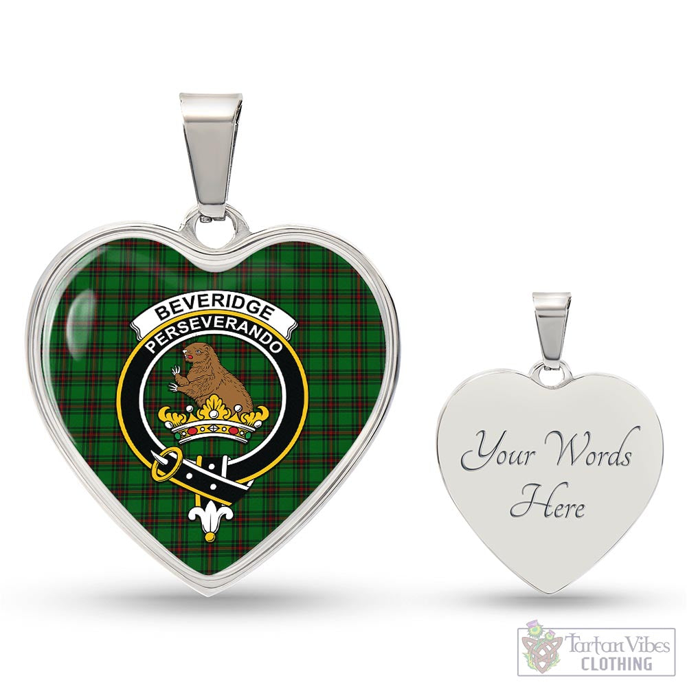 Tartan Vibes Clothing Beveridge Tartan Heart Necklace with Family Crest