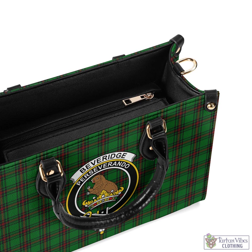 Beveridge Tartan Luxury Leather Handbags with Family Crest - Tartan Vibes Clothing
