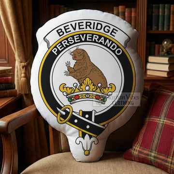 Beveridge Clan Crest Shaped Throw Pillow, Scottish Clan Badge Decorative Pillow