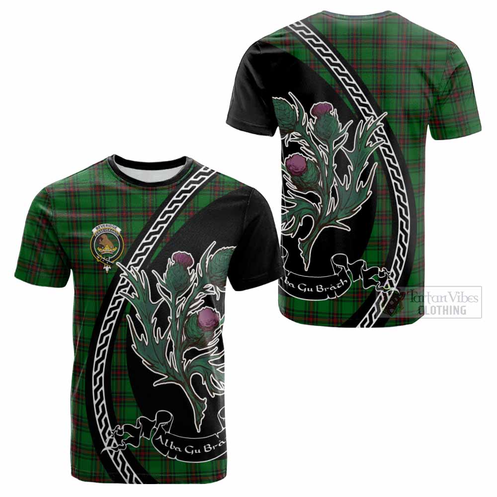 Beveridge Family Crest Tartan Cotton T-shirt Alba Thistle Inspired - Tartan Vibes Clothing