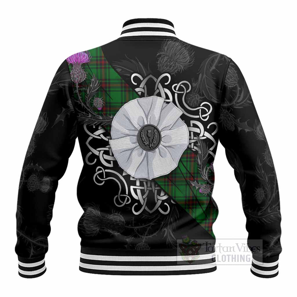 Beveridge Tartan Baseball Jacket Jacobite White Rose - Tartan Vibes Clothing