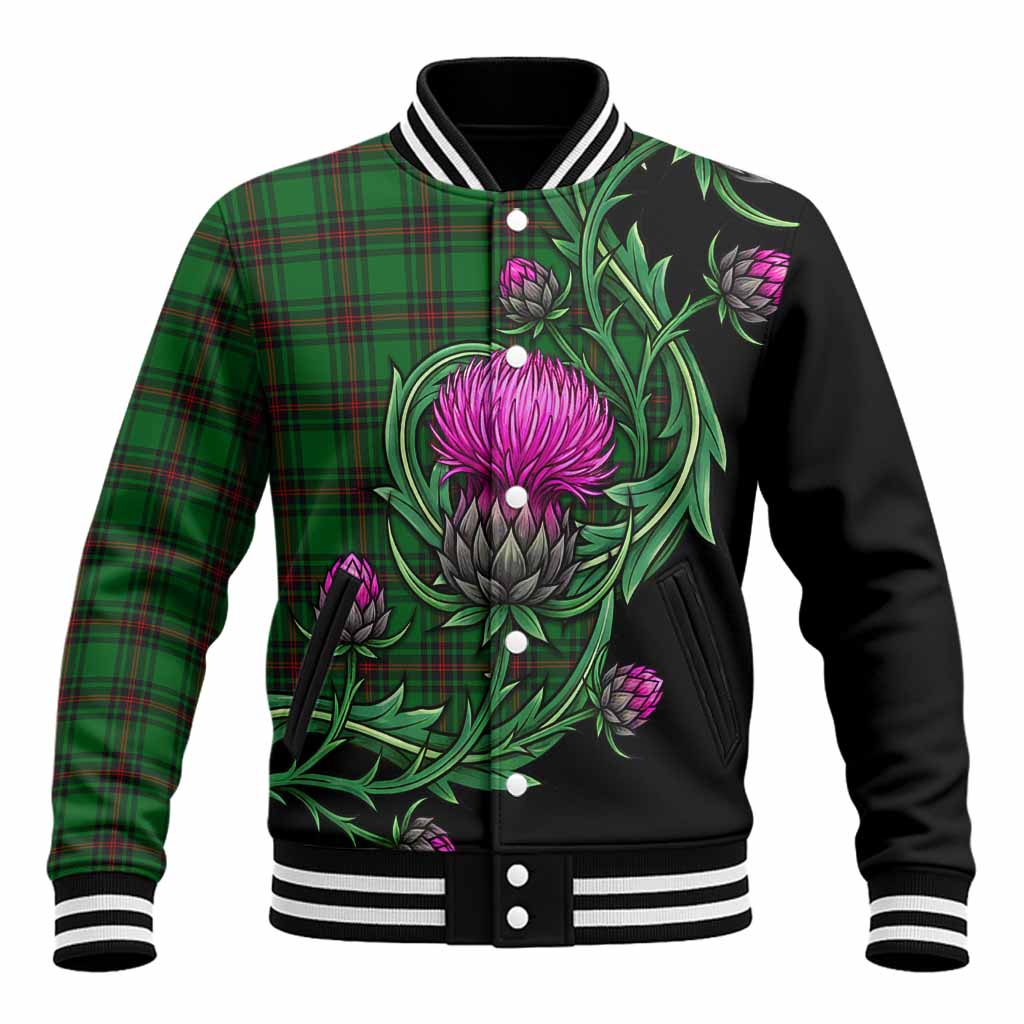 Beveridge Tartan Baseball Jacket Resilient Scottish Thistle Unisex - Tartan Vibes Clothing