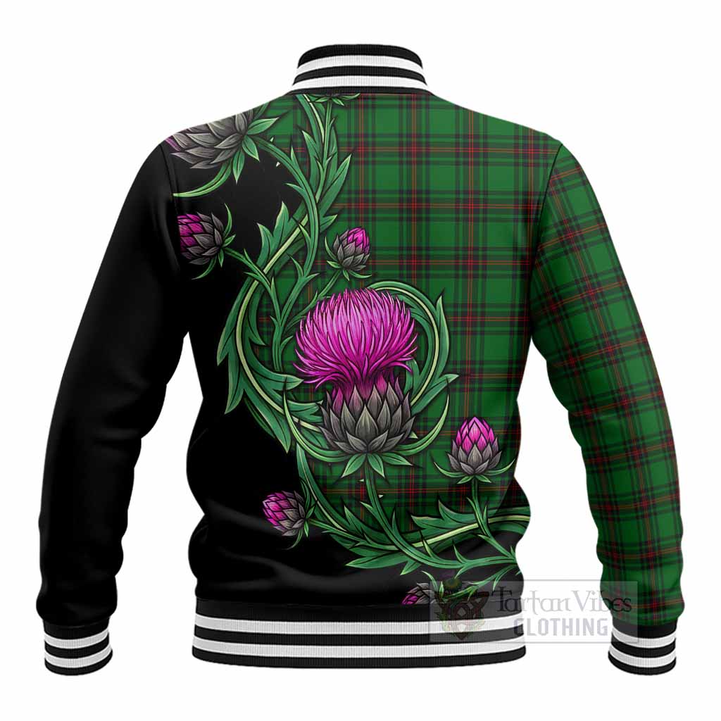 Beveridge Tartan Baseball Jacket Resilient Scottish Thistle - Tartan Vibes Clothing