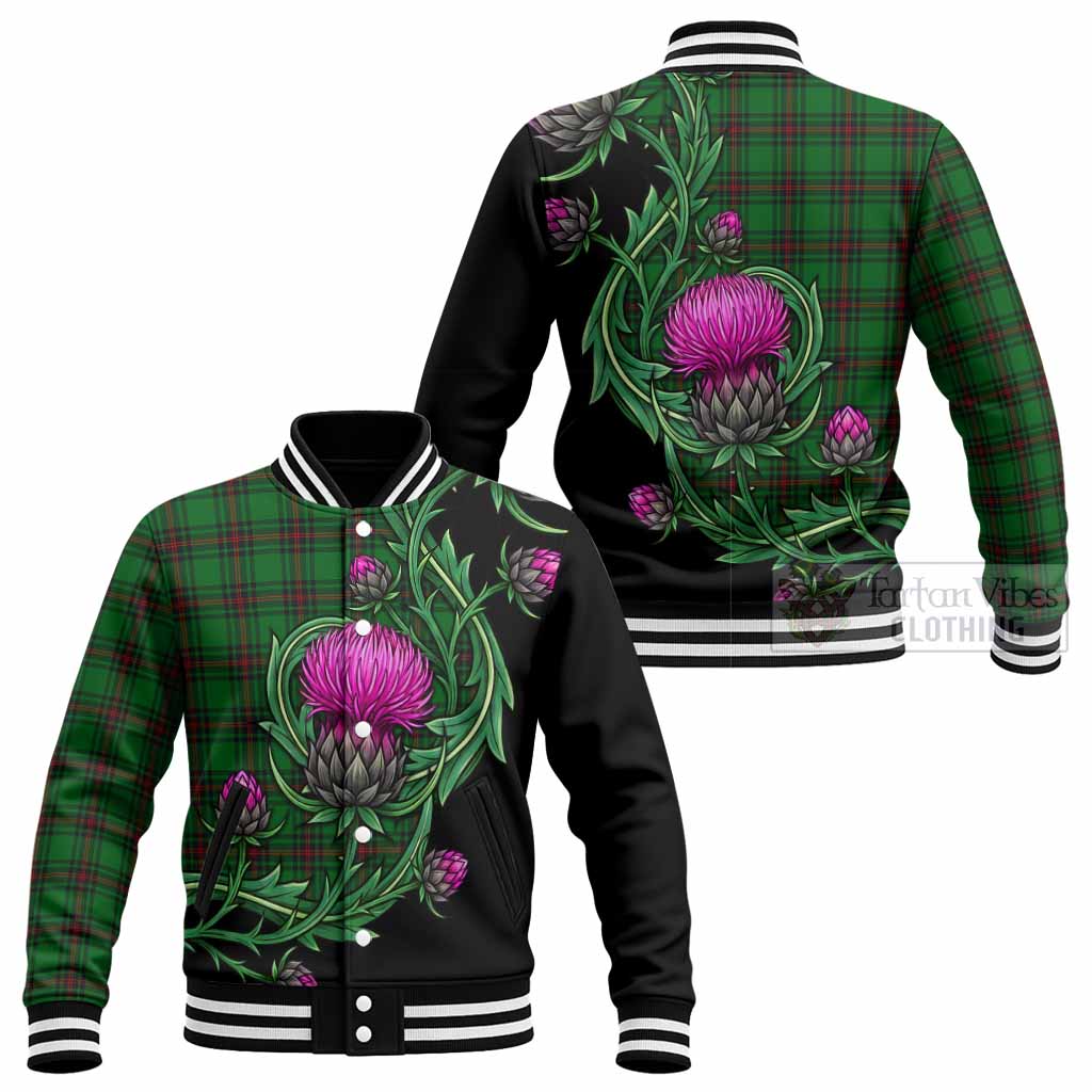 Beveridge Tartan Baseball Jacket Resilient Scottish Thistle - Tartan Vibes Clothing