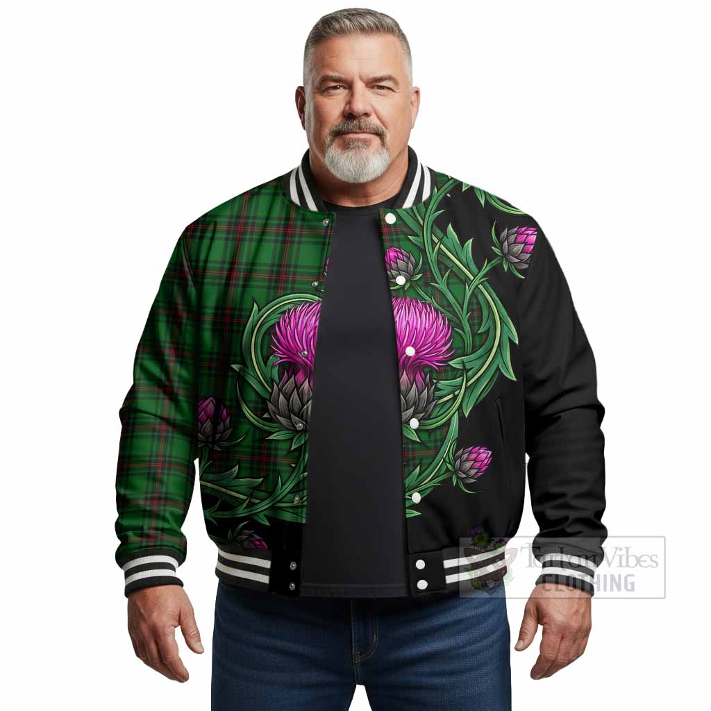 Beveridge Tartan Baseball Jacket Resilient Scottish Thistle - Tartan Vibes Clothing