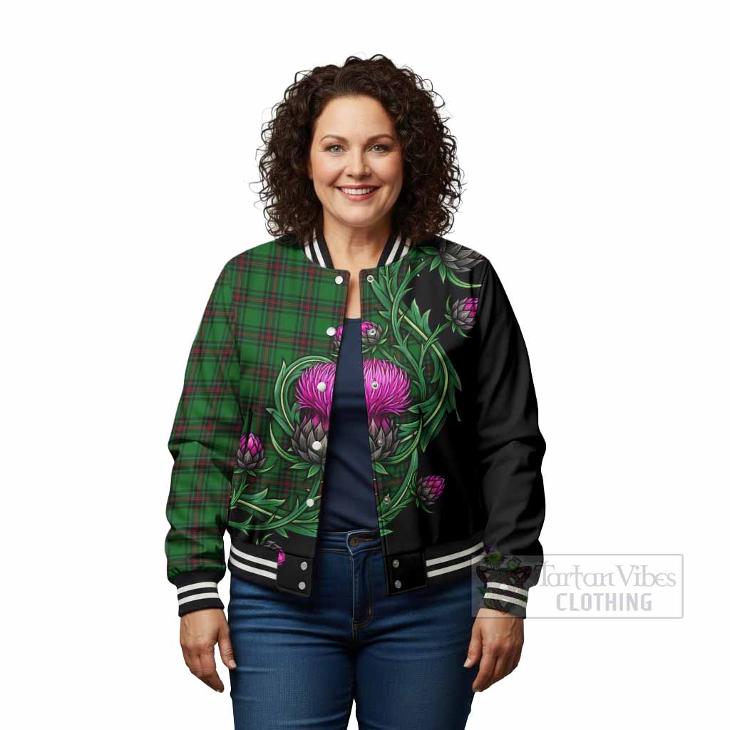 Beveridge Tartan Baseball Jacket Resilient Scottish Thistle - Tartan Vibes Clothing